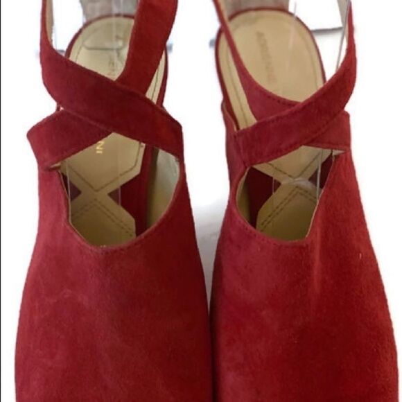 Adrienne Vittadini Red Suede Leather Heels 8.5 - Picture 5 of 7